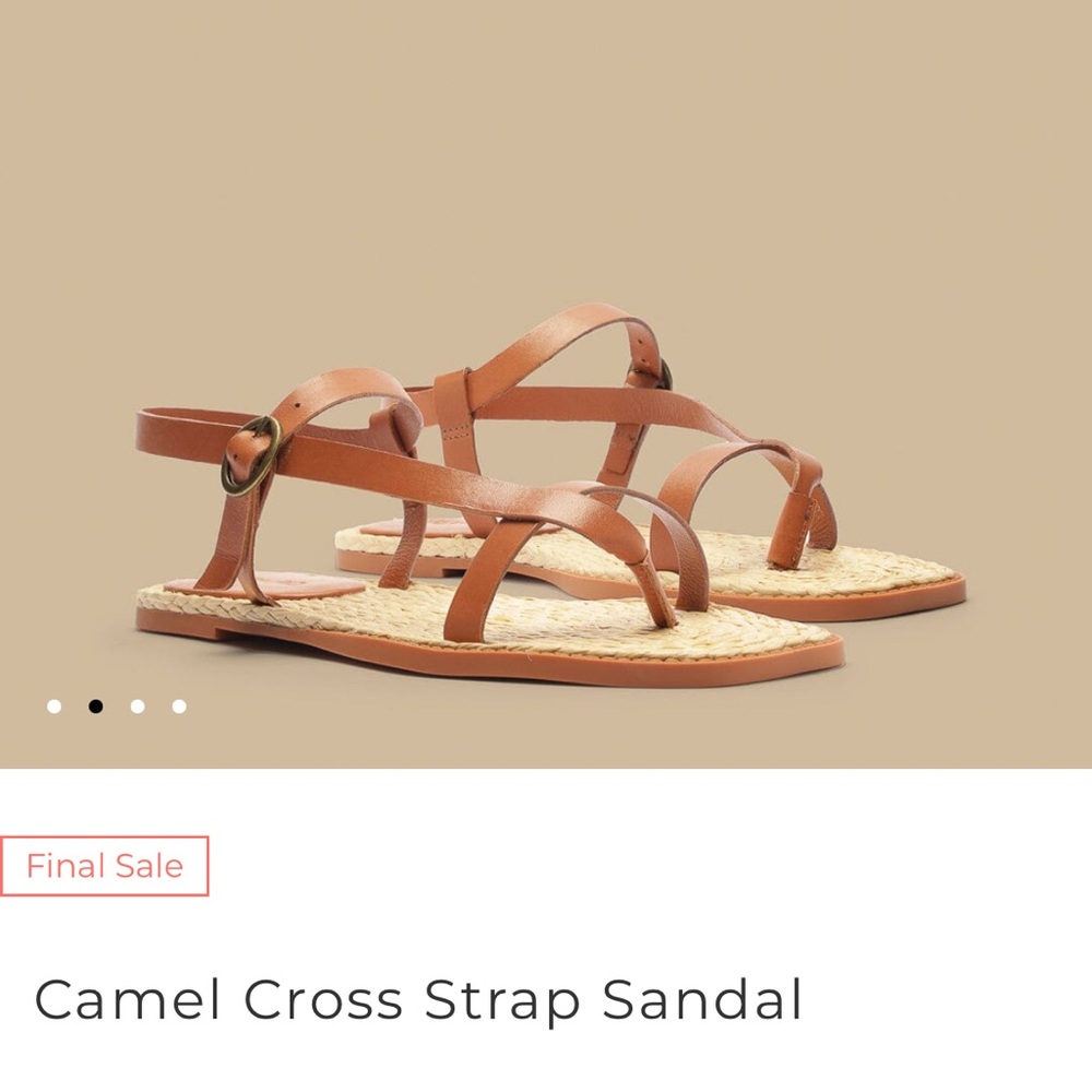 FARM Rio Camel Cross Strap Sandal